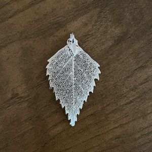 Silver Dipped Leaf Pendant